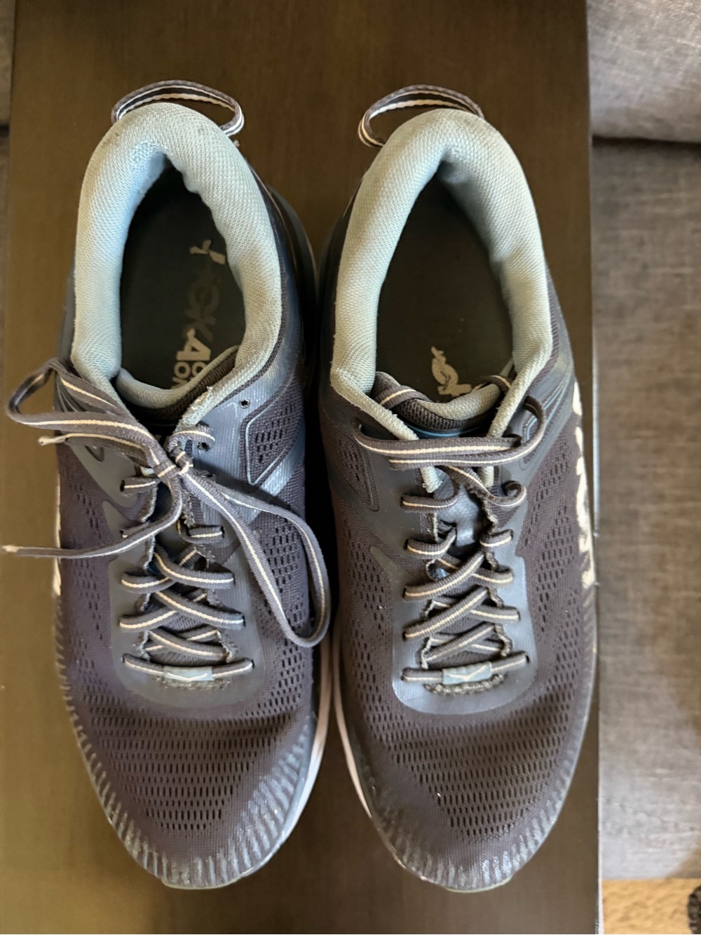 HOKA Men's Grey Mesh Running Shoes
